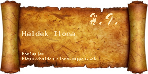 Haldek Ilona névjegykártya